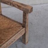Paire de fauteuils en chêne primitif