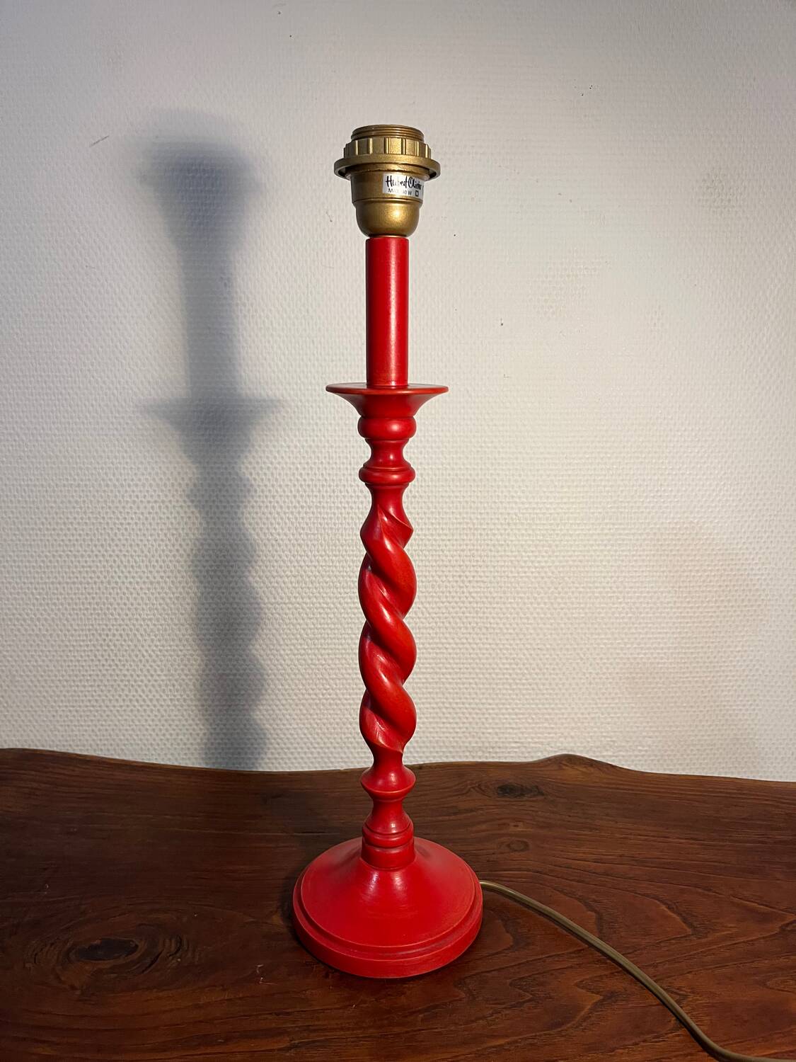 Hubert Olivier turned wooden lamp base
