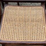 Set of 4 folding chairs wood and canning of the 70s