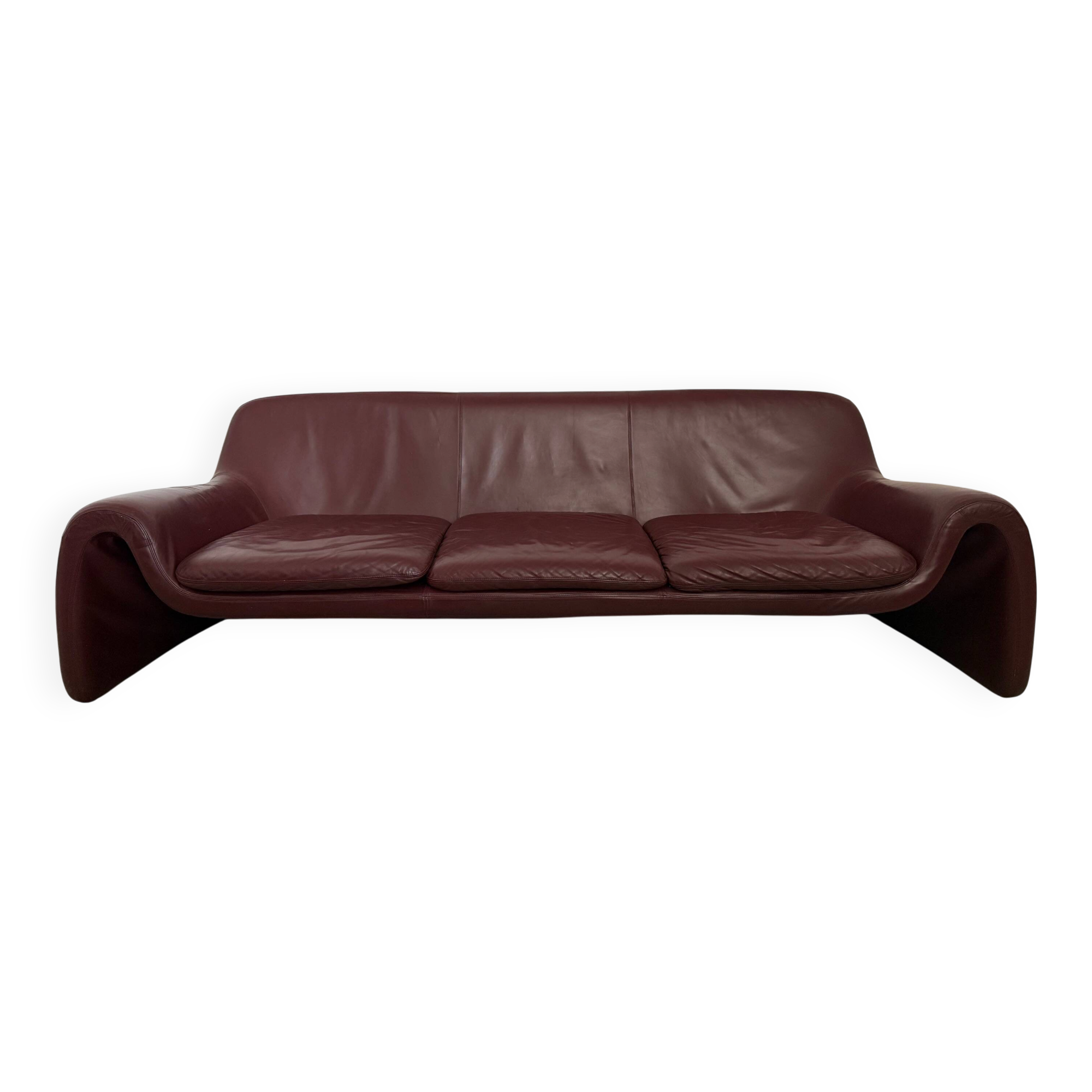Sculptural 3-seater Leather Sofa by Cinova, Italy 1970s