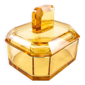 Art Deco bonbonniere, crystal, Moser, Czechoslovakia, 1930s