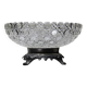 Antique pressed glass bowl with diamond points, circa 1920-1950, on a pewter base