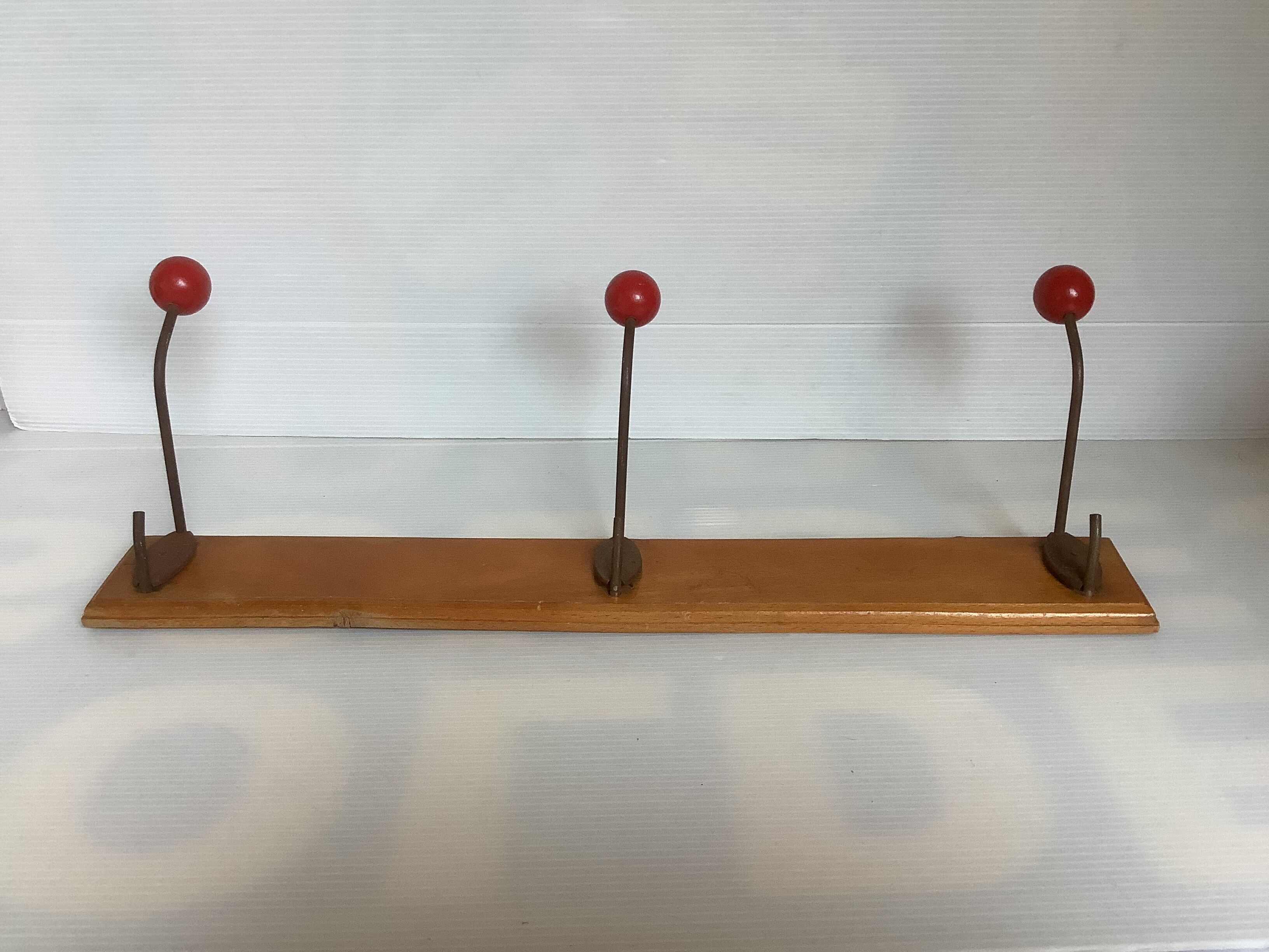 Old wood metal coat rack