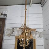 Old bronze chandelier 8 lights, 128cms h