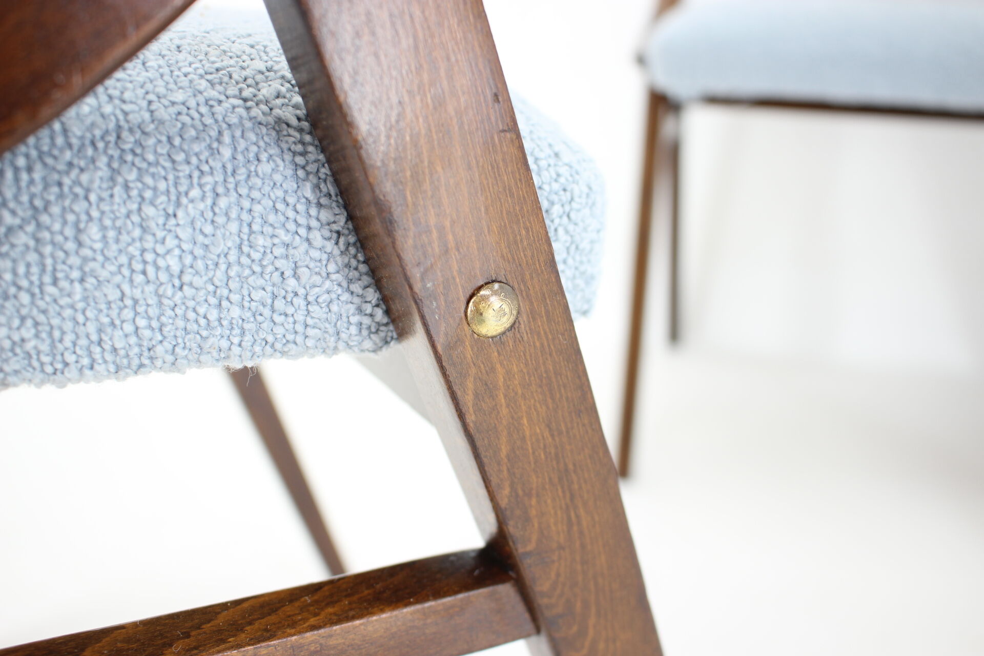 1960s Set of Four TON Beech Bentwood Dining Chairs in Bouclé, Czechoslovakia