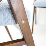 1960s Set of Four TON Beech Bentwood Dining Chairs in Bouclé, Czechoslovakia