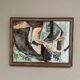 Swedish Original Oil on Canvas – "Abstract Composition" by Eivor Lindberg – 1967 – Signed – Vintage and Framed – 68 × 52 cm (26.8 in × 20.5 in)