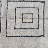 Large white Berber Beni Ouarain rug