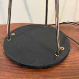 Metal floor lamp with cast iron base and 3 globes from the 80s