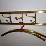 Art-Deco brass Coat Rack  &  2 Hangers, France, 1940s