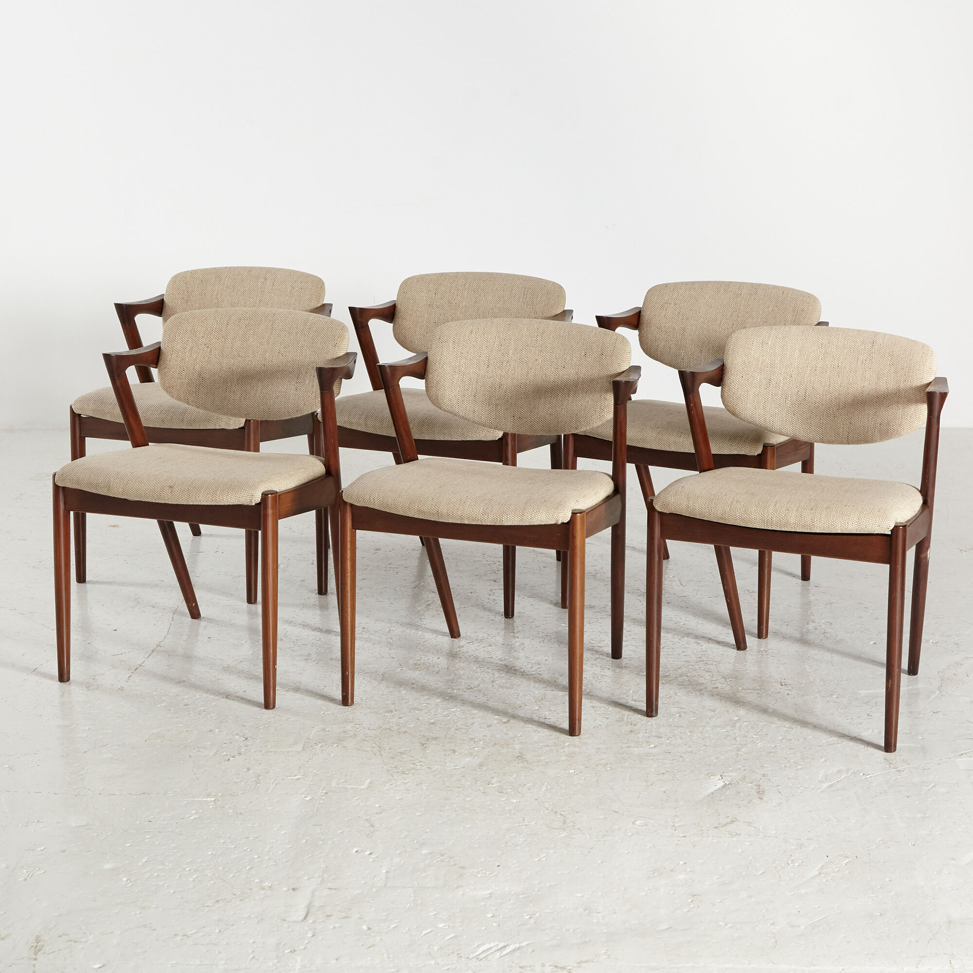 Model 42 teak dining chairs by Kai Kristiansen for Schou Andersen