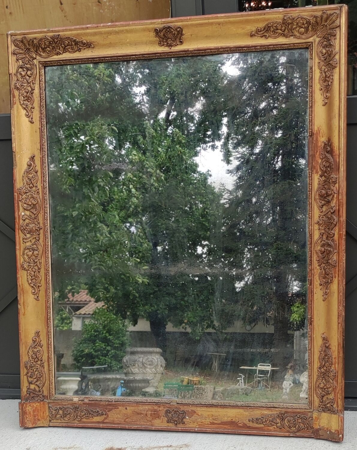 Old large gilded mirror