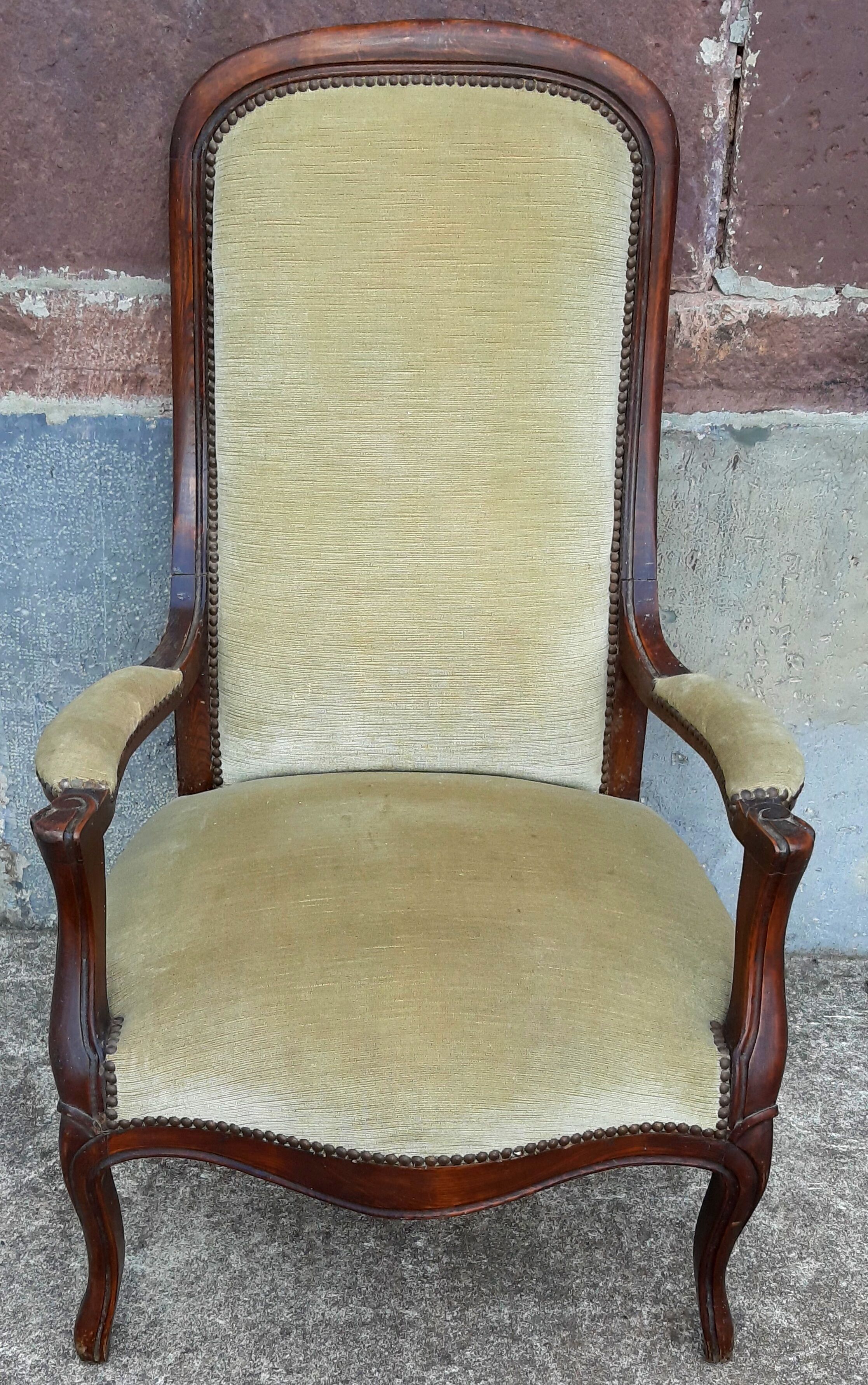 Armchair Voltaire XIX th, mahogany