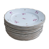 Assiettes plates anciennes estampillé sarreguemines digoin modèle aurore