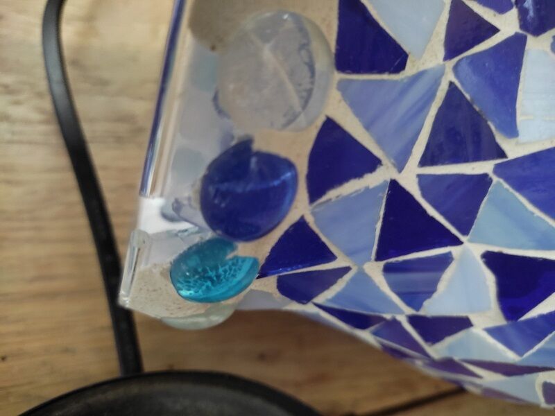 Blue mosaic glass lamp night light dp 0422042