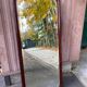 19th century solid mahogany mirror, 58x135cm