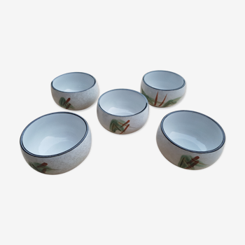 Set de 5 tasses à thé japonais années 70