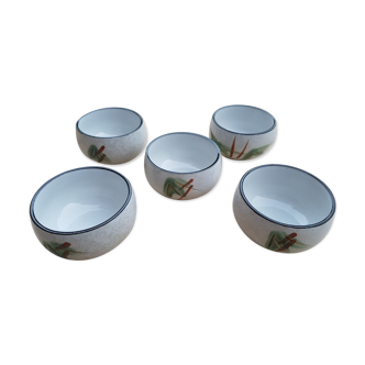 Set of 5 Japanese tea cups 70s