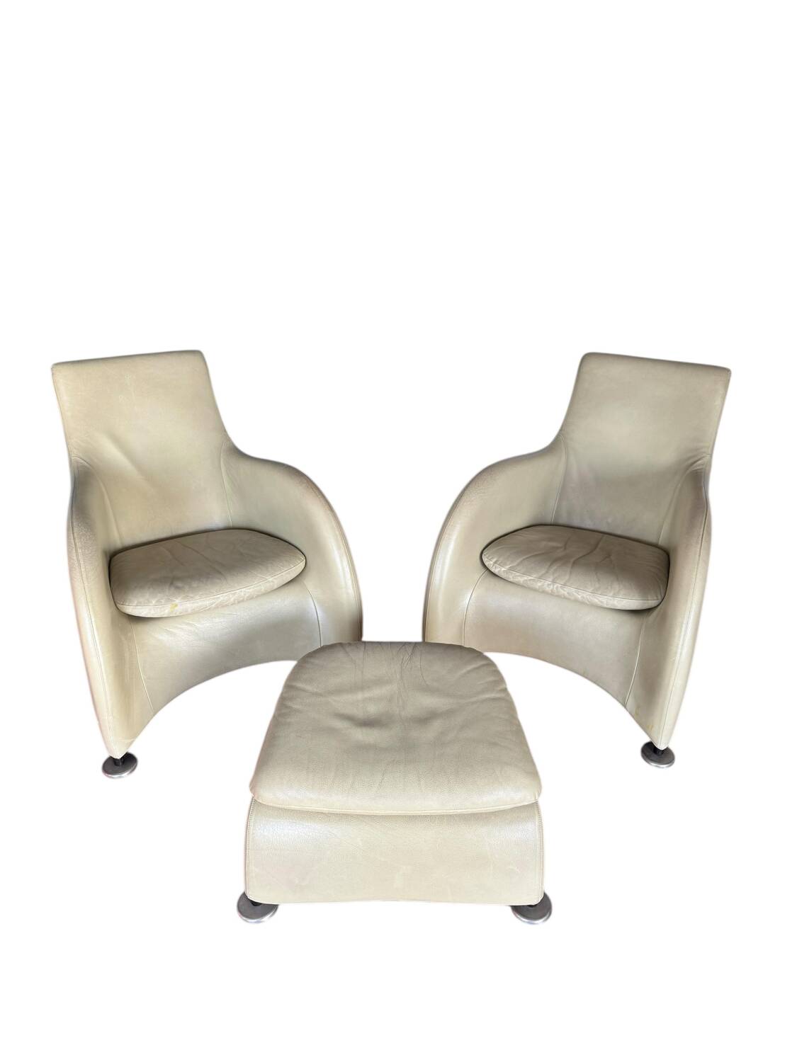 "Loge" armchairs & ottoman by Gérard Van den Berg for Montis, 1980s