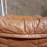 Vintage leather pouf