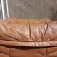 Vintage leather pouf