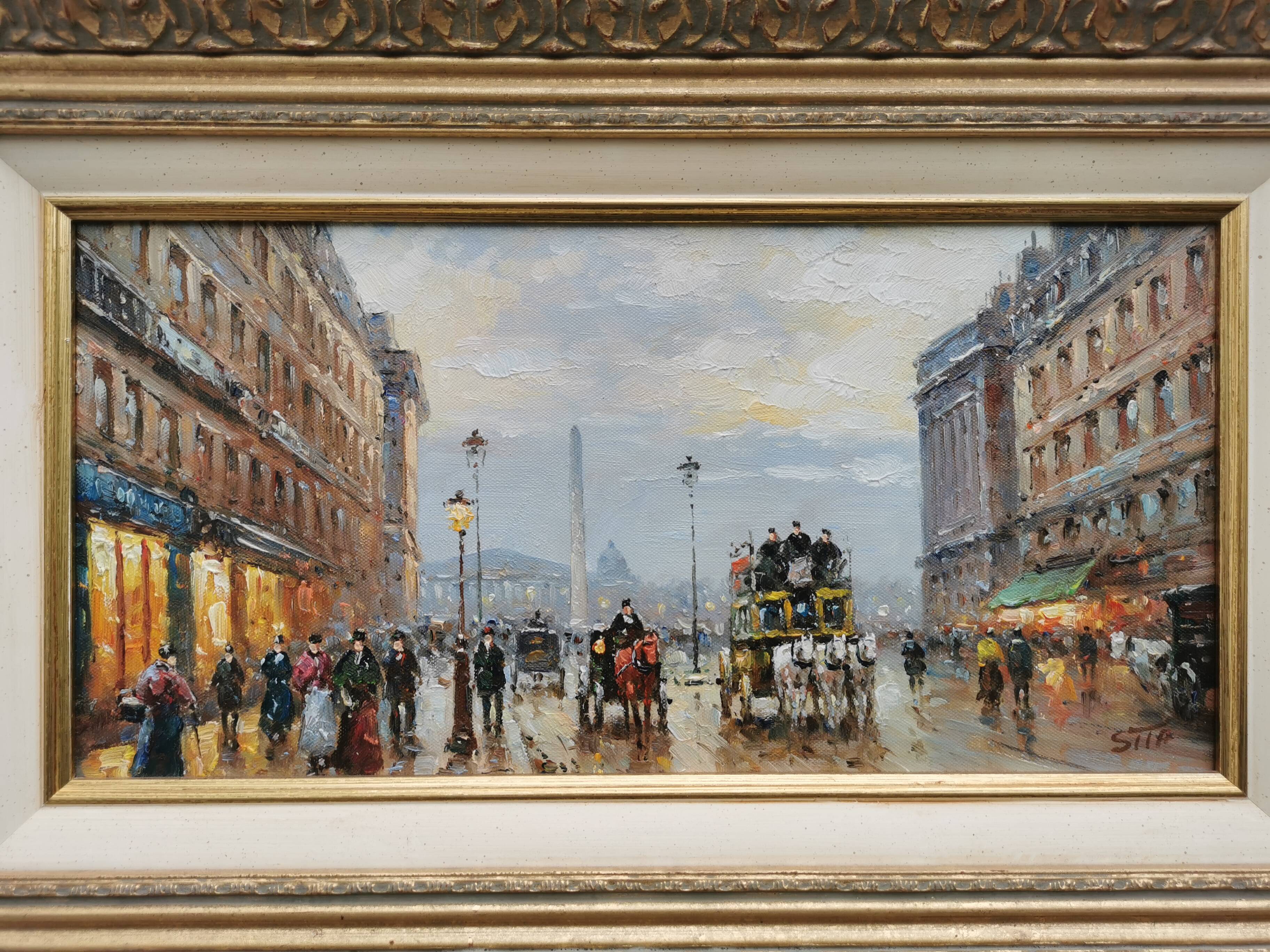 Walter SITA Oil on canvas Paris place de la concorde