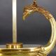 Bronze Gilt Bouillotte Lamp in Directoire Style "Lucien Gau"