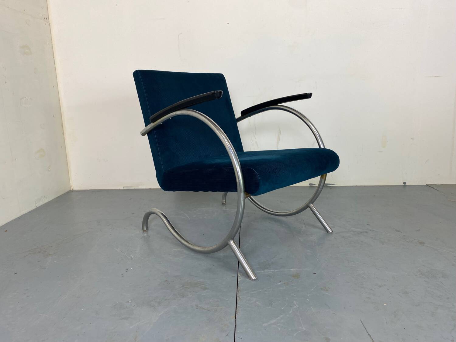 Fauteuil Bauhaus Art Déco en Acier Tubulaire par Jan Schröfer pour Ahrend De Cirkel, 1920s