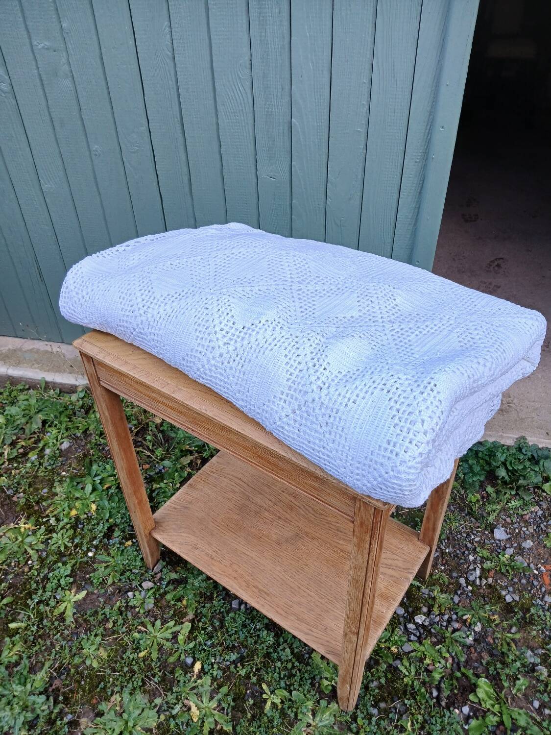 Handmade crochet antique bedspread