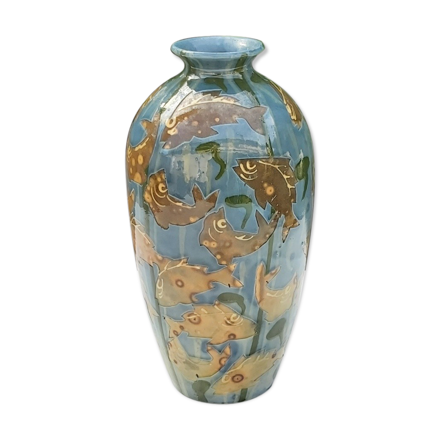 Vase Emile Simonod Savoie fish decorations