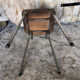 Chaise cuisine en formica vert avec pied metal années 70 vintage #a035