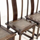 Set of six elegant oak dining chairs