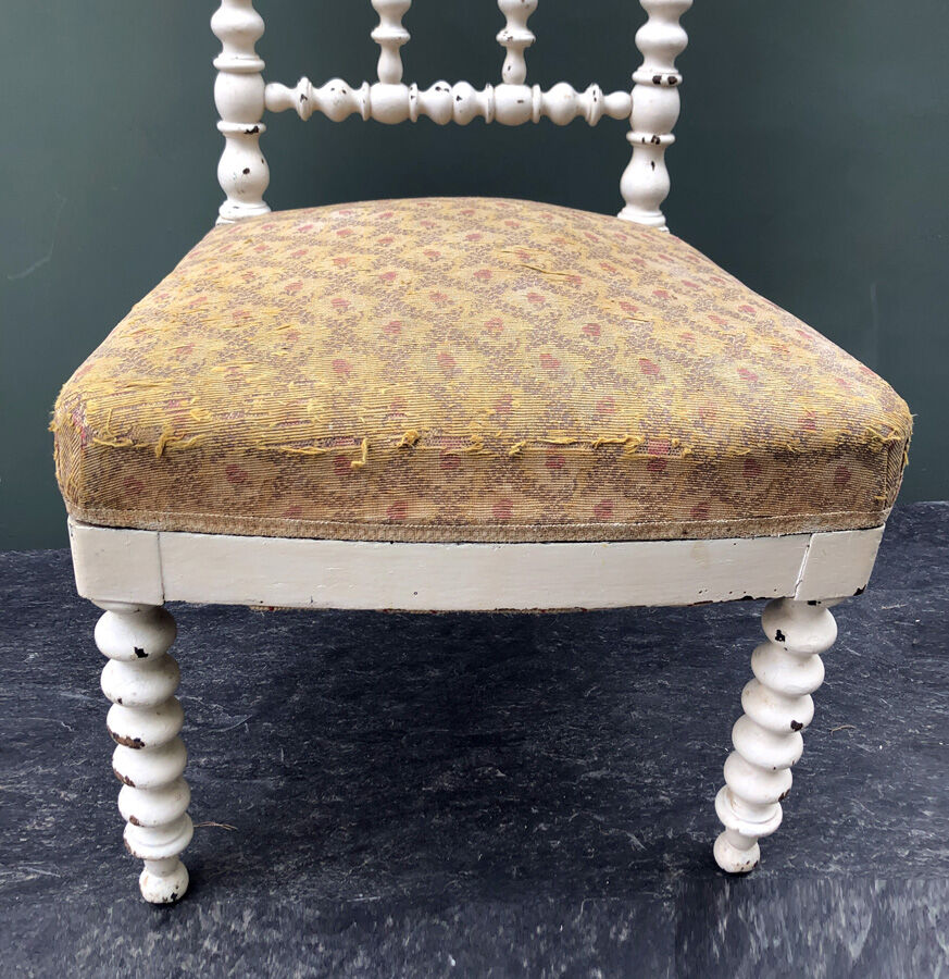 Old chair XIXth white wood