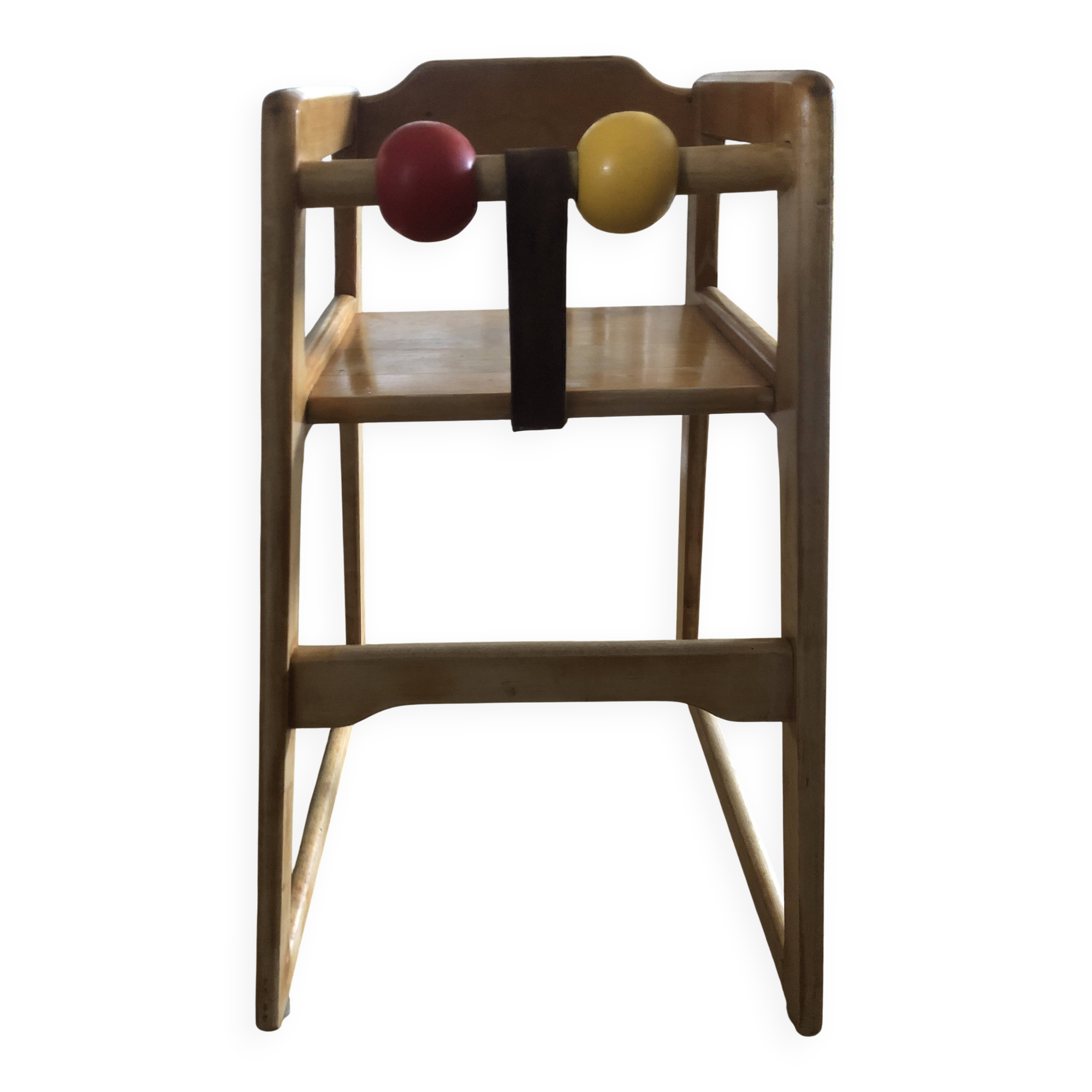 Gärsnäs high chair "robust" made of solid beech wood and leather.