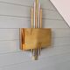 Large brass wall sconce, Hollywood Regency style, 1970s