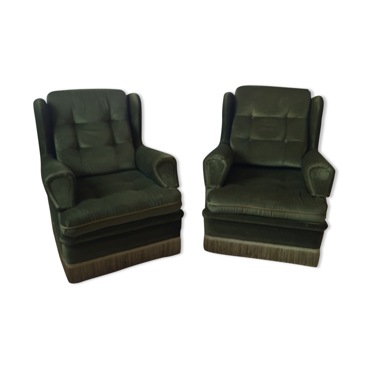 Paire de fauteuils à franges