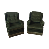 Pair of fringed armchairs