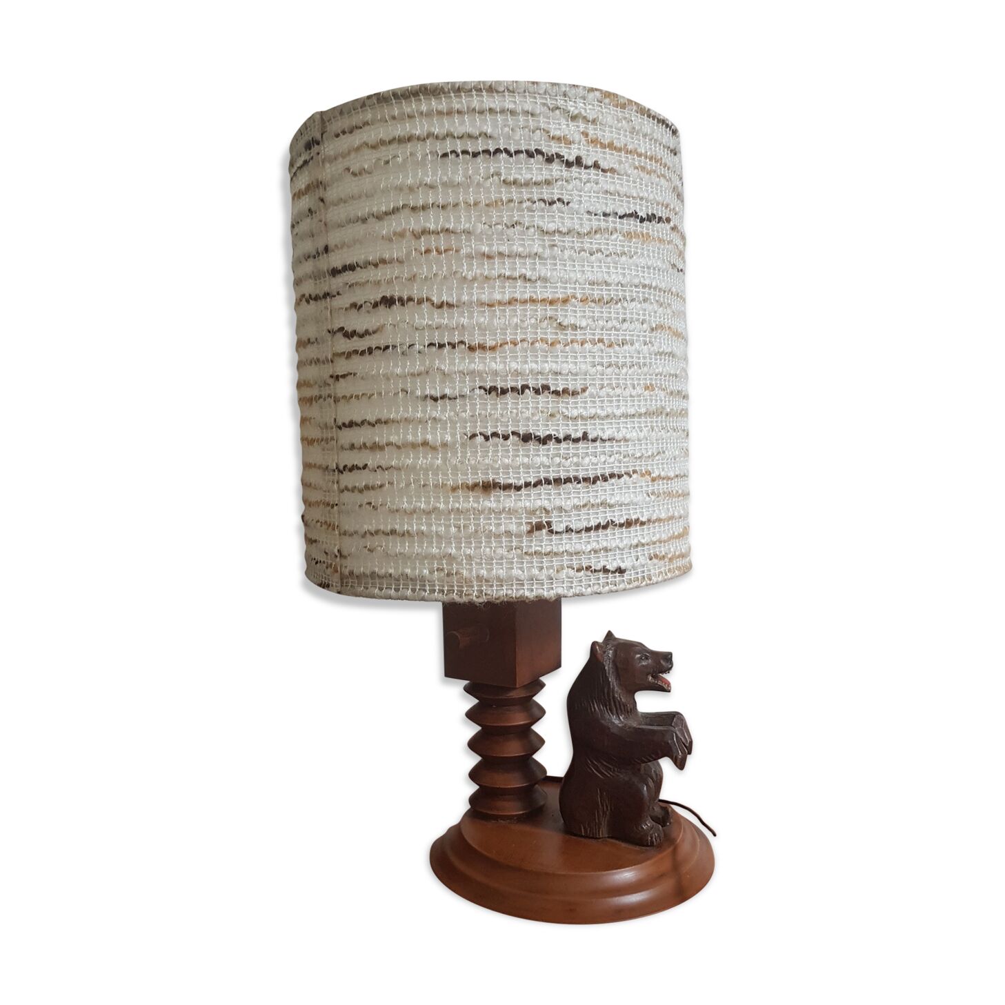 Lampe ours en bois