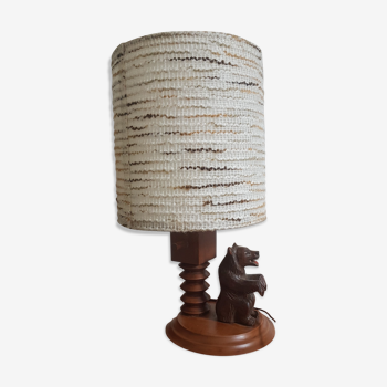 Lampe ours en bois