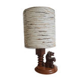 Wooden bear lamp