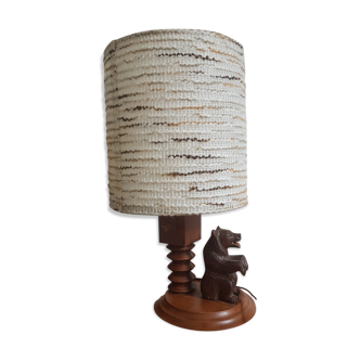 Wooden bear lamp