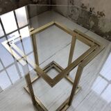 Octagonal table Italy 70 glass and brass