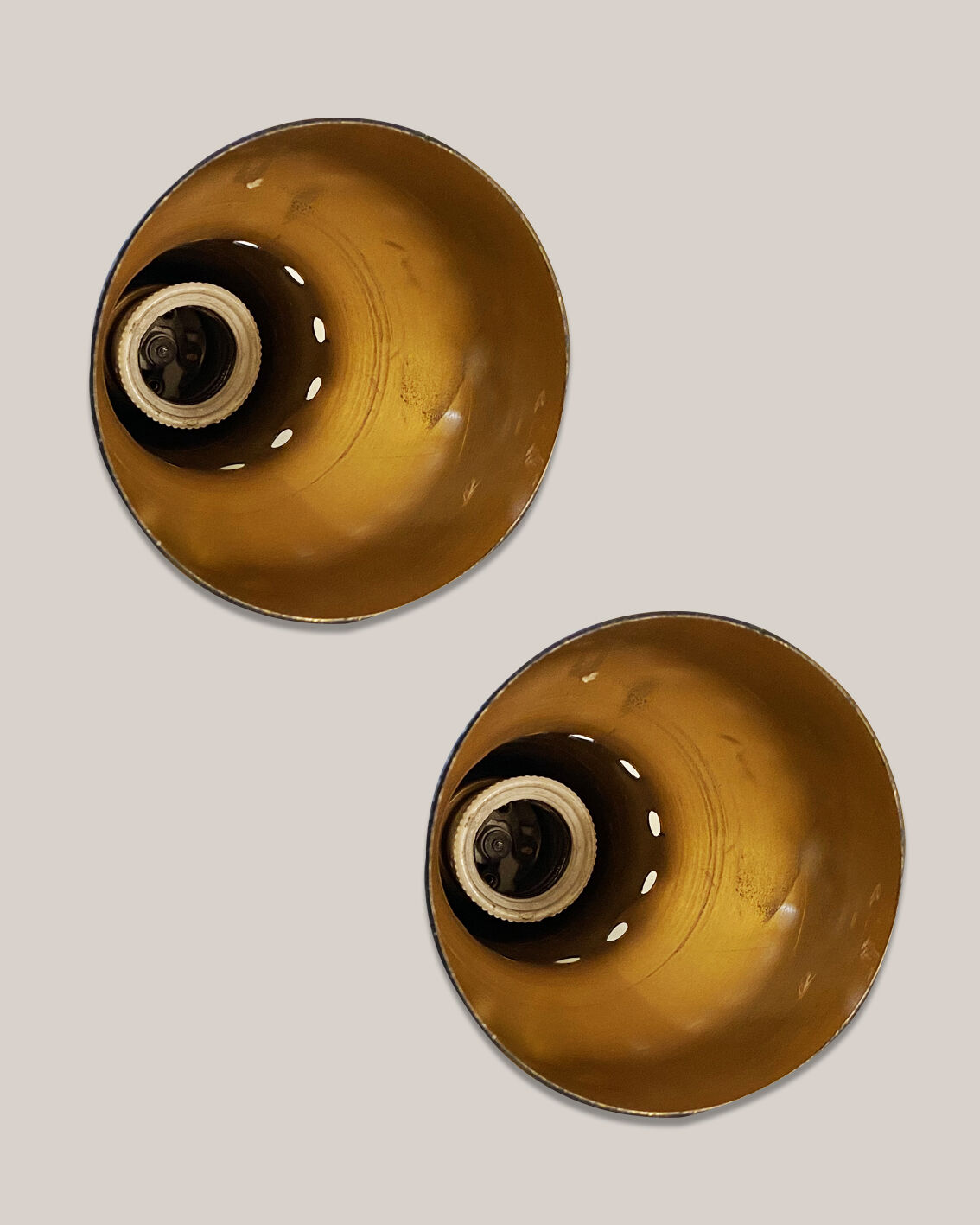 Pair of black metal spots