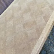 Louis XV dining table stripped in solid oak Versailles parquet 245cm