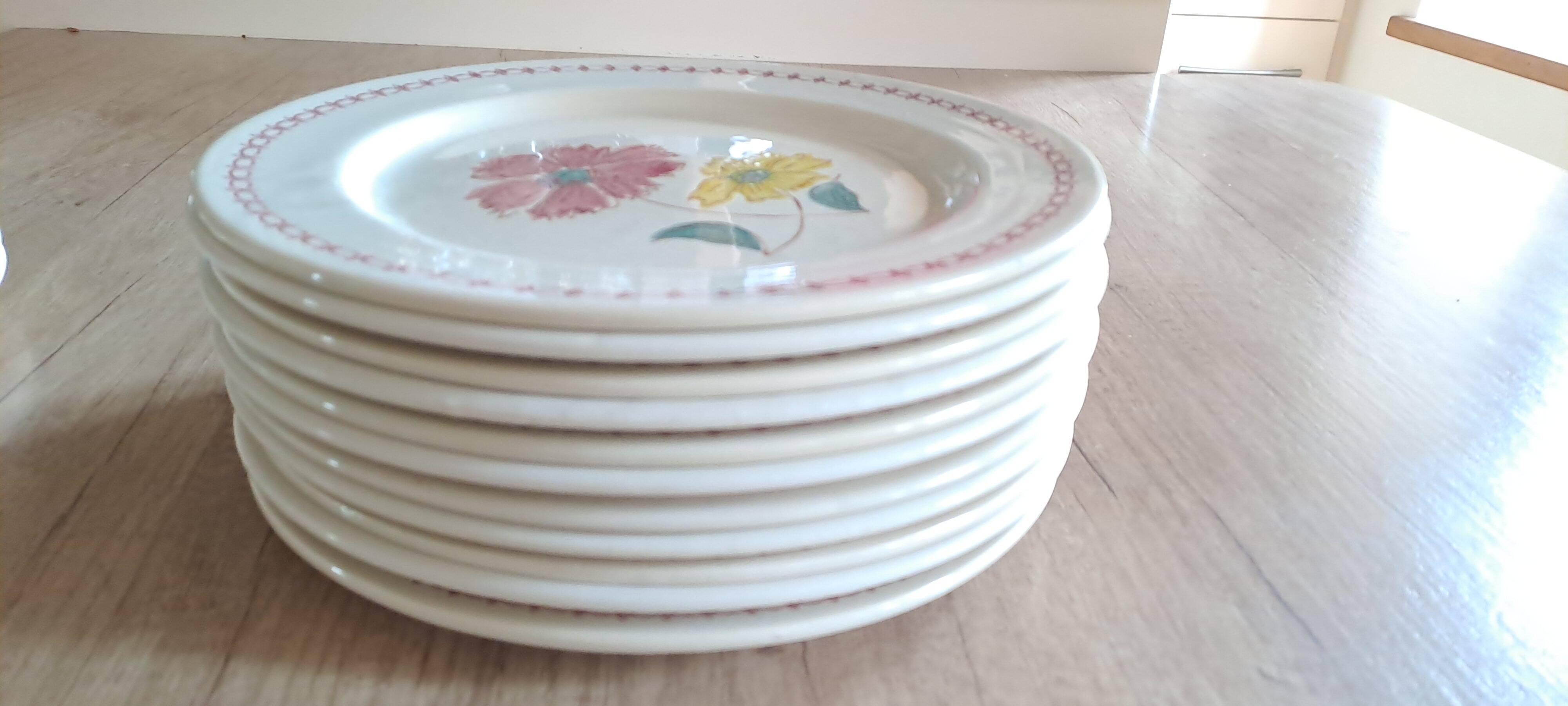 13 antique DDP France plates, 1950s-60s