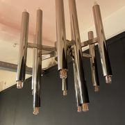 Scoliari chandelier with 18 bright nickel dots distributed by Boulanger