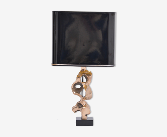 Lampe de table des années 1970 en bronze par Michel Jaubert