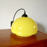 Suspension en opaline jaune mushroom design années 60-70