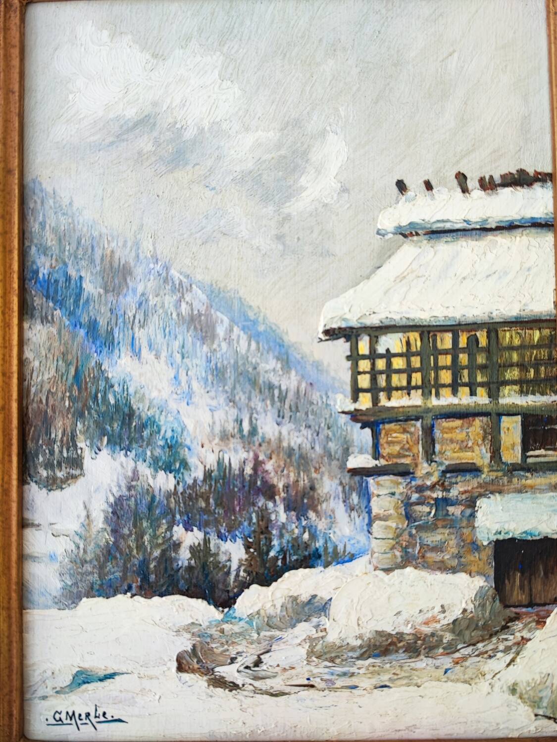 Oil painting - winter landscape