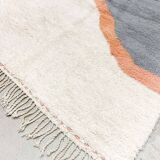 Tapis fait main multicolore Orange, gris, bleu, jaune... taille 150x250cm